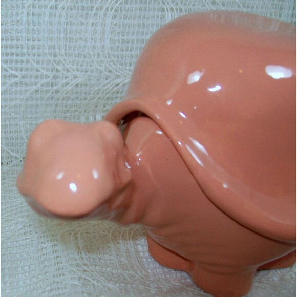 Handmade Ceramic Turtle Treasure Box, Lidded Trinket Dish, Glossy Peach Finish - Picture 2 of 10